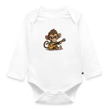 Rockin Primate - Organic Longsleeve Baby Bodysuit - white - Front