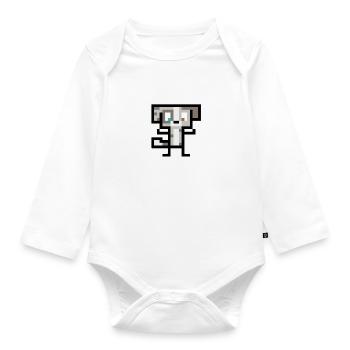Australien Shepherd loves the Bone - Organic Longsleeve Baby Bodysuit - white - Front