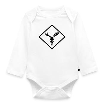 Elch-Schädel - Baby Bio-Langarm-Body - Weiß - Vorne