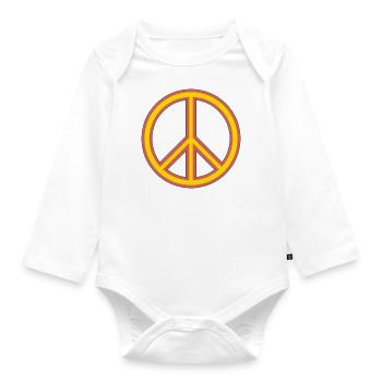 Peace- Zeichen - Baby Bio-Langarm-Body - Weiß - Vorne