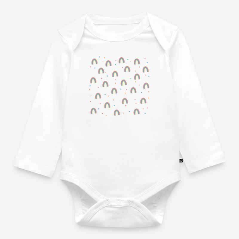 Rainbow - Baby Bio-Langarm-Body - Weiß
