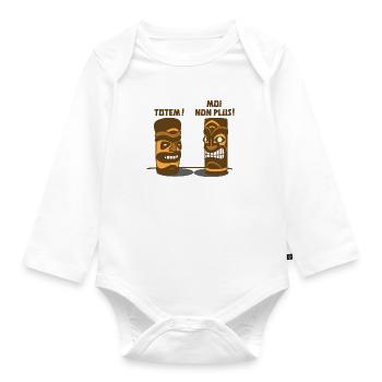 TOTEM, MOI NON PLUS ! - Body Bébé bio manches longues - blanc - Devant