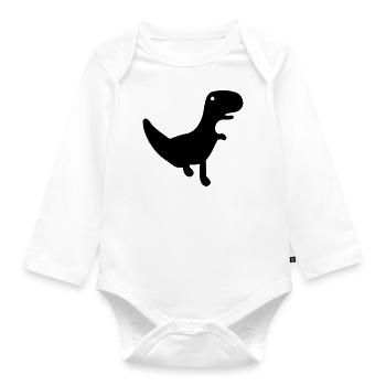Der Dino von Cactus Run - Baby Bio-Langarm-Body - Weiß - Vorne