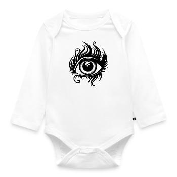 Auge Augen Augenarzt - Baby Bio-Langarm-Body - Weiß - Vorne
