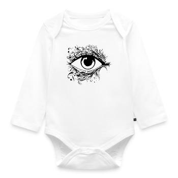 Auge Augen Augenarzt - Baby Bio-Langarm-Body - Weiß - Vorne