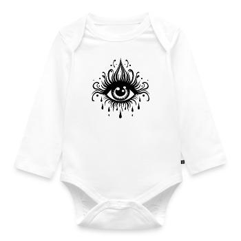 Auge Augen Augenarzt - Baby Bio-Langarm-Body - Weiß - Vorne