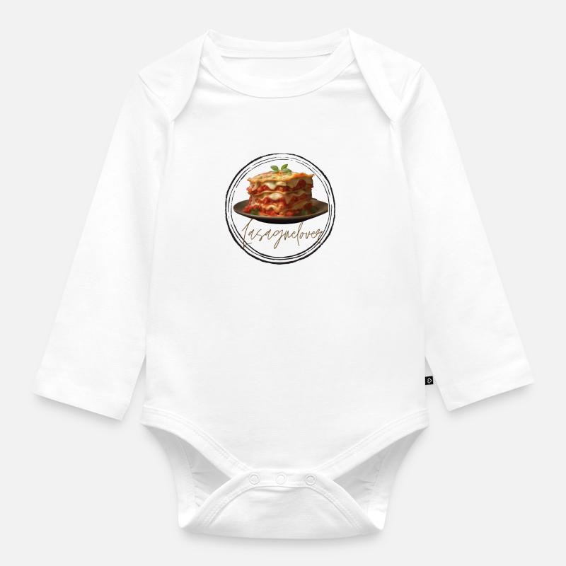 Lasagnelover - Baby Bio-Langarm-Body - Weiß