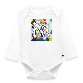 Altes mehrfarbiges Labyrinth v4.00 - Baby Bio-Langarm-Body - Weiß - Vorne
