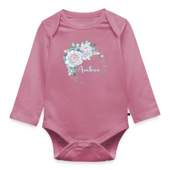 Pour l’ambre gris - Body Bébé bio manches longues - mauve - Devant