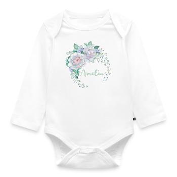 Für Amelia - Baby Bio-Langarm-Body - Weiß - Vorne