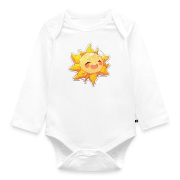 Glückliche Sonne - Sunshine - Baby Bio-Langarm-Body - Weiß - Vorne