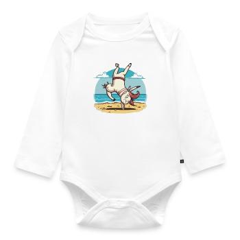 Einhorn-Athlet - Baby Bio-Langarm-Body - Weiß - Vorne