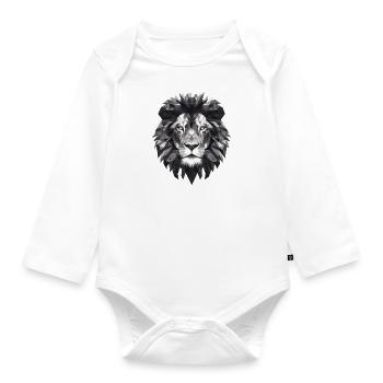 Löwe Geometrisch - Baby Bio-Langarm-Body - Weiß - Vorne