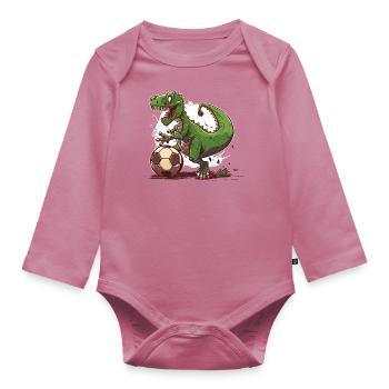 Dino Soccer Star - Body Bébé bio manches longues - mauve - Devant
