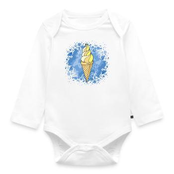Eis - Baby Bio-Langarm-Body - Weiß - Vorne