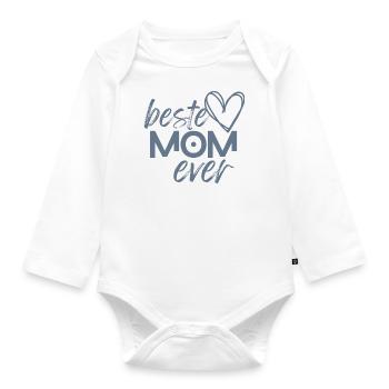 beste mom ever - Baby Bio-Langarm-Body - Weiß - Vorne