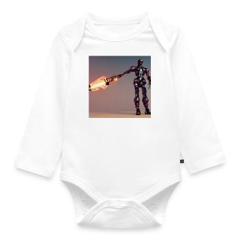 Humanoid robot - Organic Longsleeve Baby Bodysuit - white - Front