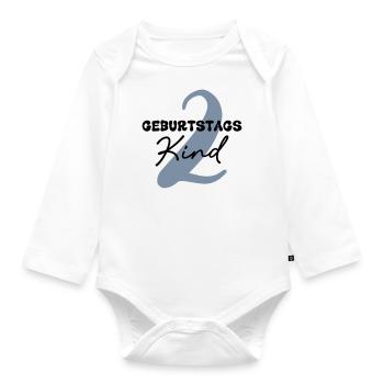 Geburtstagskind 2 Jahre - Baby Bio-Langarm-Body - Weiß - Vorne