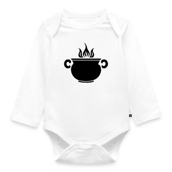 Kessel Magisch Hexe Halloween - Baby Bio-Langarm-Body - Weiß - Vorne