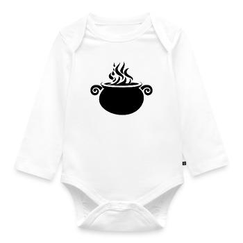 Kessel Magisch Hexe Halloween - Baby Bio-Langarm-Body - Weiß - Vorne