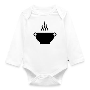 Kessel Magisch Hexe Halloween - Baby Bio-Langarm-Body - Weiß - Vorne