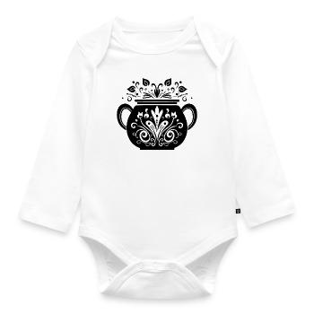 Kessel Magisch Hexe Halloween - Baby Bio-Langarm-Body - Weiß - Vorne