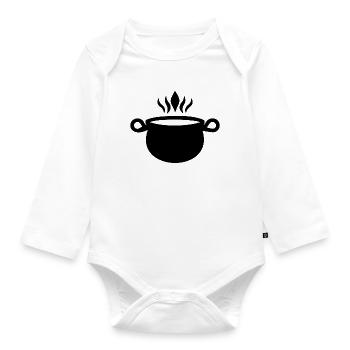 Kessel Magisch Hexe Halloween - Baby Bio-Langarm-Body - Weiß - Vorne