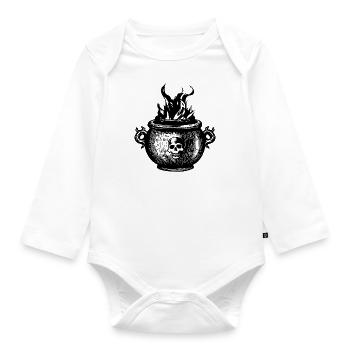 Kessel Magisch Hexe Halloween - Baby Bio-Langarm-Body - Weiß - Vorne