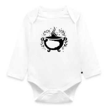 Kessel Magisch Hexe Halloween - Baby Bio-Langarm-Body - Weiß - Vorne