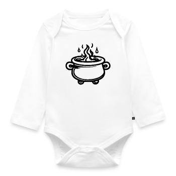 Kessel Magisch Hexe Halloween - Baby Bio-Langarm-Body - Weiß - Vorne