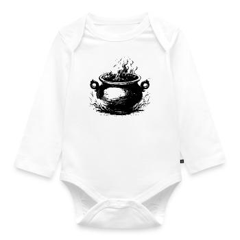 Kessel Magisch Hexe Halloween - Baby Bio-Langarm-Body - Weiß - Vorne