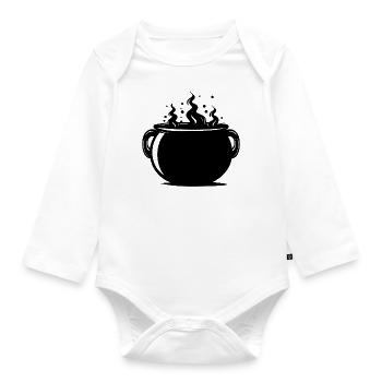 Kessel Magisch Hexe Halloween - Baby Bio-Langarm-Body - Weiß - Vorne