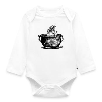 Kessel Magisch Hexe Halloween - Baby Bio-Langarm-Body - Weiß - Vorne