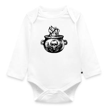 Kessel Magisch Hexe Halloween - Baby Bio-Langarm-Body - Weiß - Vorne