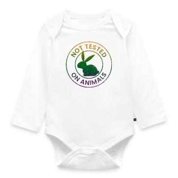 Not tested on animals - Organic Longsleeve Baby Bodysuit - white - Front
