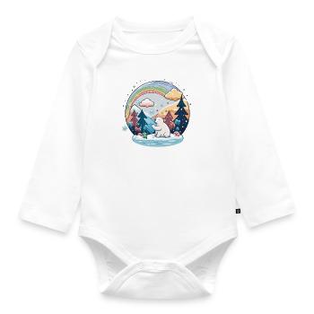 Snowy Landscapes - Organic Longsleeve Baby Bodysuit - white - Front