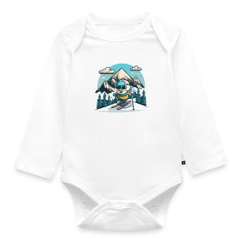 Snowy Adventure - Organic Longsleeve Baby Bodysuit - white - Front