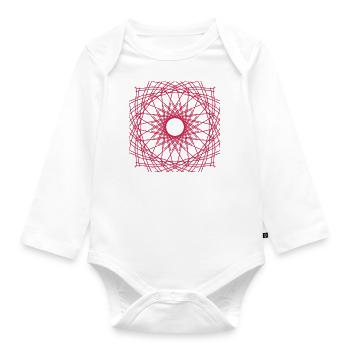 Muster - Baby Bio-Langarm-Body - Weiß - Vorne