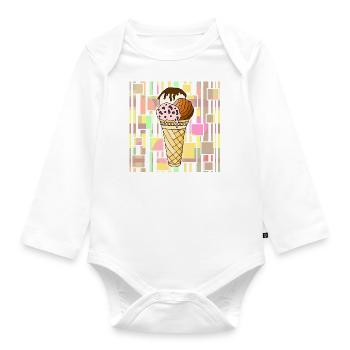 Eis - Baby Bio-Langarm-Body - Weiß - Vorne