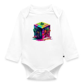 Cube - Organic Longsleeve Baby Bodysuit - white - Front