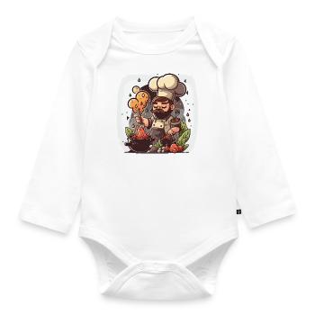 Master Chef - Organic Longsleeve Baby Bodysuit - white - Front