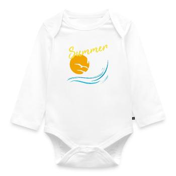 Summertime - Baby Bio-Langarm-Body - Weiß - Vorne