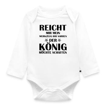 Handwerker Handyman Handwerk Werkzeug Baustelle - Baby Bio-Langarm-Body - Weiß - Vorne