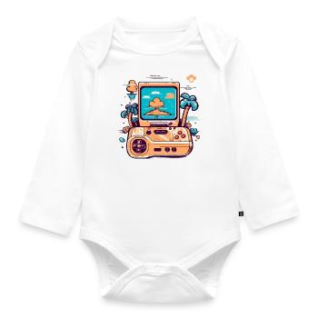 Vintage video game console - Organic Longsleeve Baby Bodysuit - white - Front