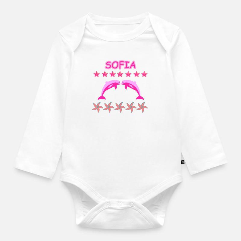 Sofia - Baby Bio-Langarm-Body - Weiß