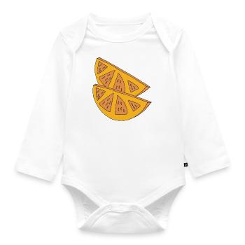 orangen schnitze 2 - Baby Bio-Langarm-Body - Weiß - Vorne