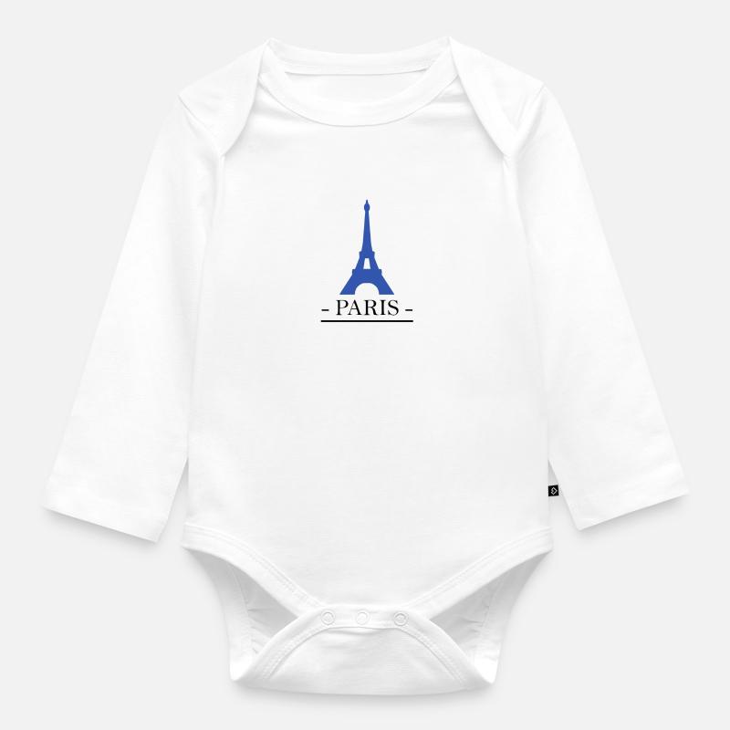 Paris - Body Bébé bio manches longues - blanc