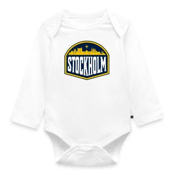 Stockholm, Schweden, Skyline - Baby Bio-Langarm-Body - Weiß - Vorne