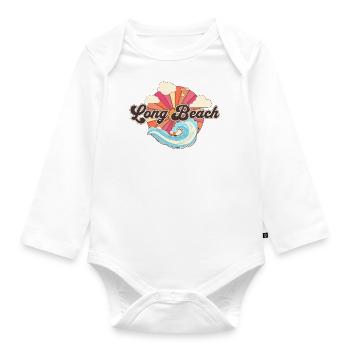 Long Beach California Retro Beach - Organic Longsleeve Baby Bodysuit - white - Front