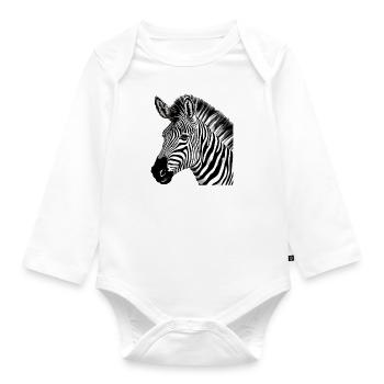Zebi the Zebra - Organic Longsleeve Baby Bodysuit - white - Front